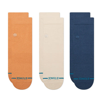 Stance Icon Quarter 3 Pack Socks - Mango