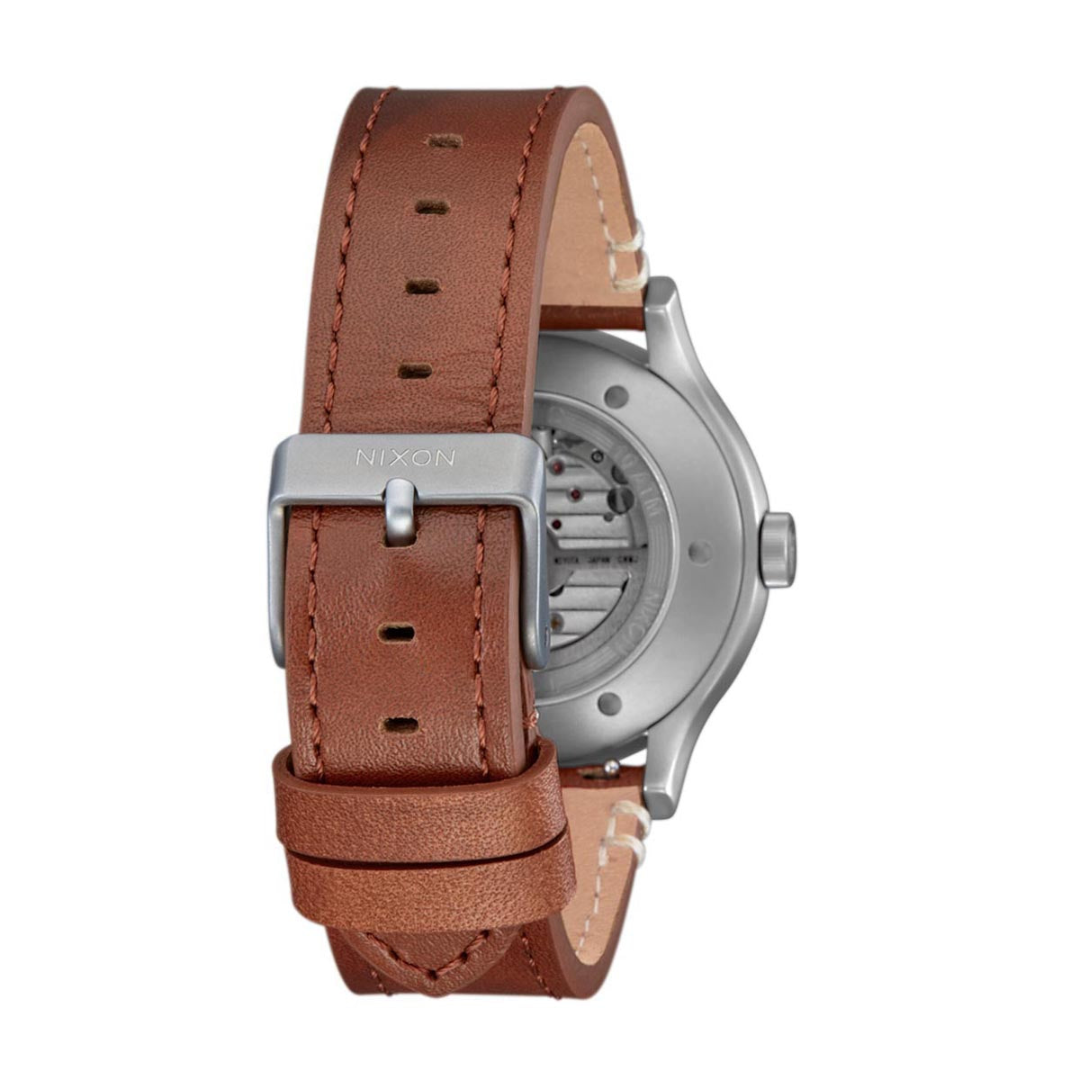 Nixon Spectra Leather Watch - Light Gunmetal/Basalt/Sienna image 3