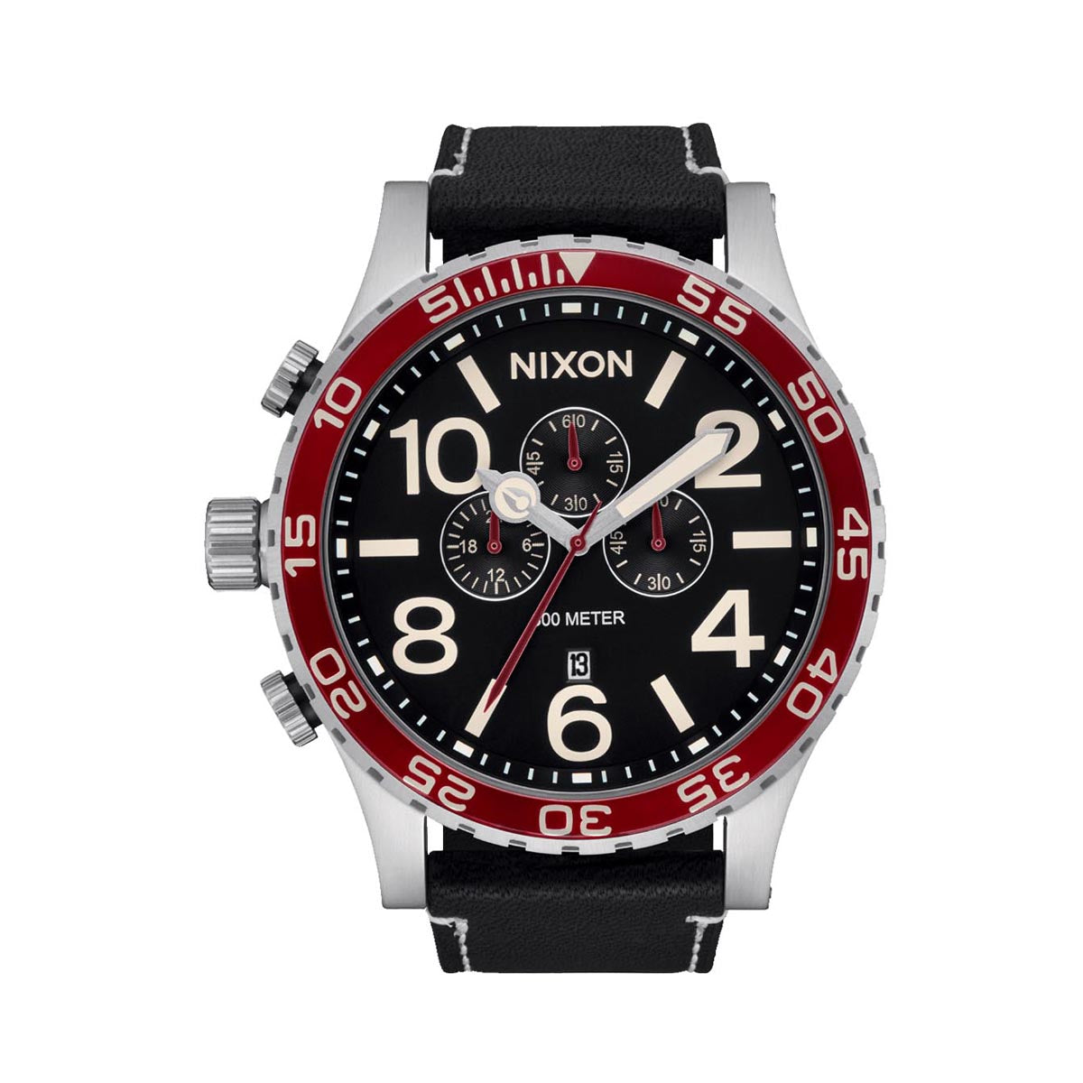 Nixon 51-30 Chrono Watch - Silver/Black/Cranberry image 1