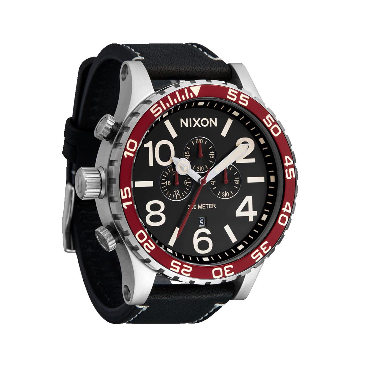 Nixon 51-30 Chrono Watch - Silver/Black/Cranberry image 2