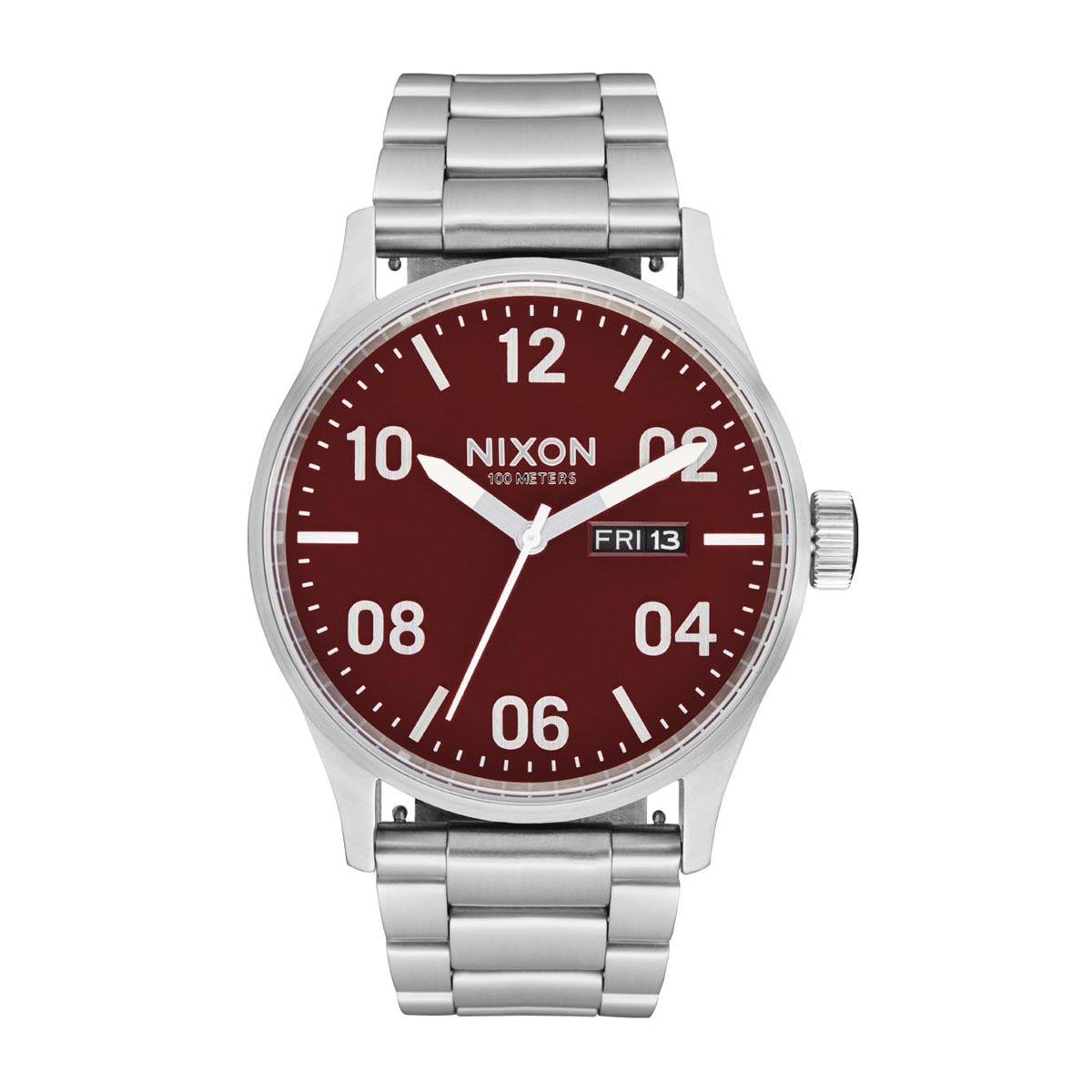 Nixon Sentry Stainless Steel Watch - Silver/Cranberry image 1