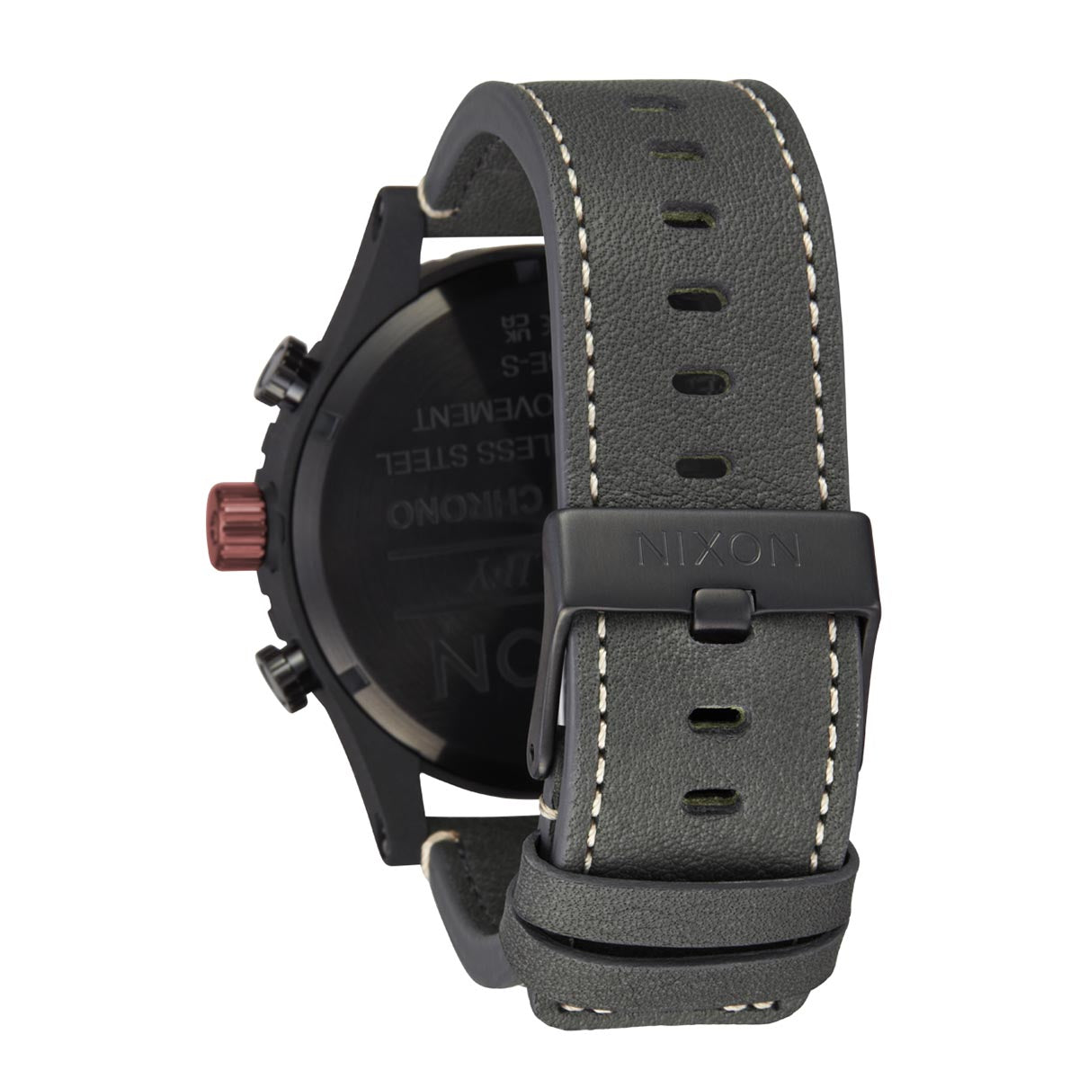 Nixon 51-30 Chrono Leather Watch - Black/Pumice/Charcoal image 3