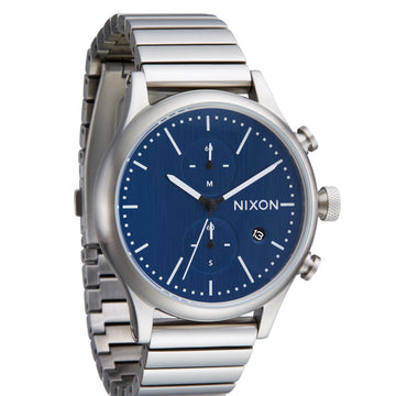 Nixon Station Chrono Watch - Silver/Indigo