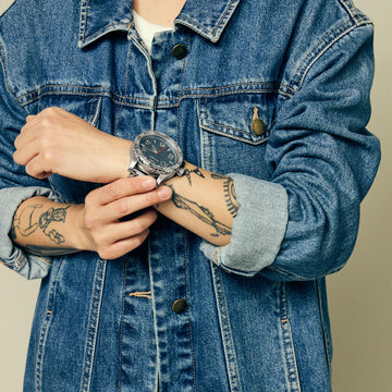 Nixon 51-30 Chrono Watch - Silver/Denim