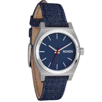 Nixon Medium Time Teller Denim Watch - Silver/Indigo/Denim