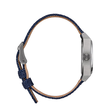 Nixon Medium Time Teller Denim Watch - Silver/Indigo/Denim