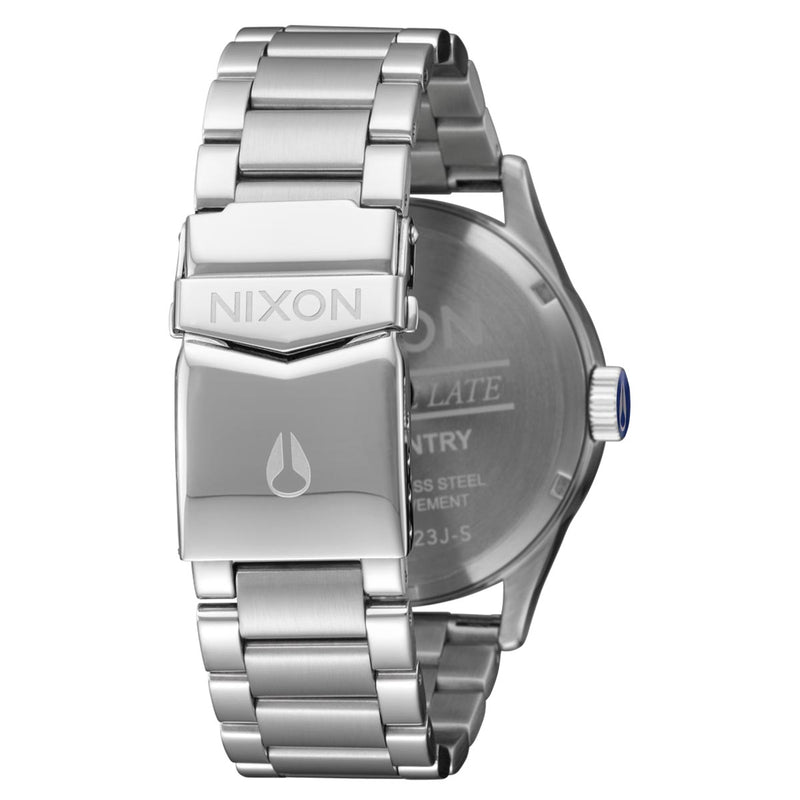 Nixon Sentry Stainless Steel Watch - Silver/Indigo