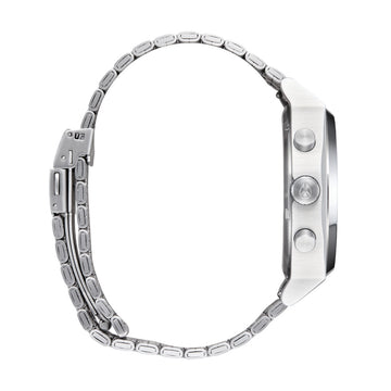 Nixon Time Teller Chrono Watch - Chrome/Black/Chrome Sunray