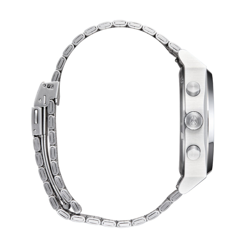 Nixon Time Teller Chrono Watch - Chrome/Black/Chrome Sunray