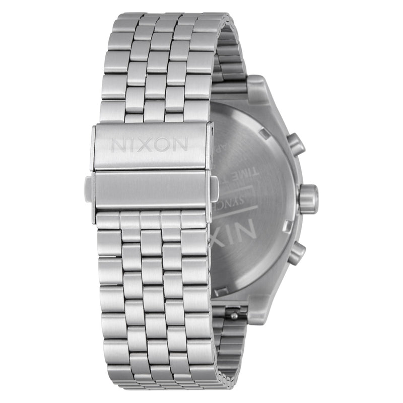 Nixon Time Teller Chrono Watch - Chrome/Black/Chrome Sunray