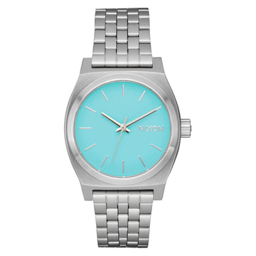 Nixon Medium Time Teller Watch - Silver/Turquoise