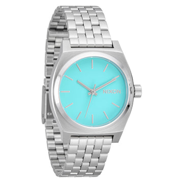 Nixon Medium Time Teller Watch - Silver/Turquoise