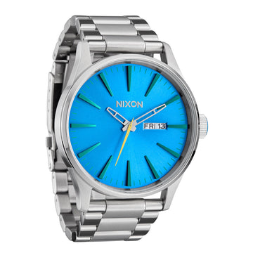 Nixon Sentry Stainless Steel Watch - Silver/Byron Blue Ombre