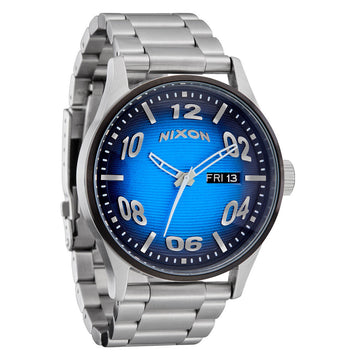 Nixon Sentry Stainless Steel Watch - Fisheye/Silver/Polar Blue