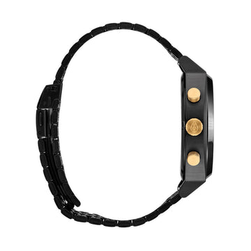 Nixon Time Teller Chrono Watch - Black/Black/Gold