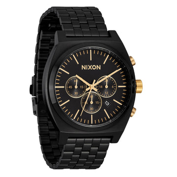 Nixon Time Teller Chrono Watch - Black/Black/Gold