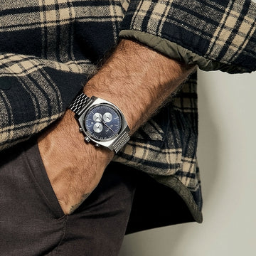 Nixon Time Teller Chrono Watch - Silver/Midnight