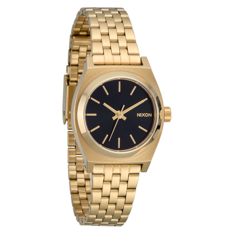 Nixon Small Time Teller Watch - Gold/Black/Gold