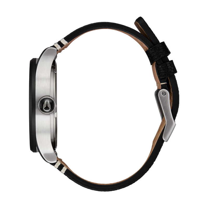 Nixon Sentry Leather Watch - Silver/Rosewood/Black