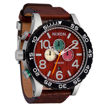 Nixon 51-30 Chrono Watch - Silver/Rosewood/Chocolate
