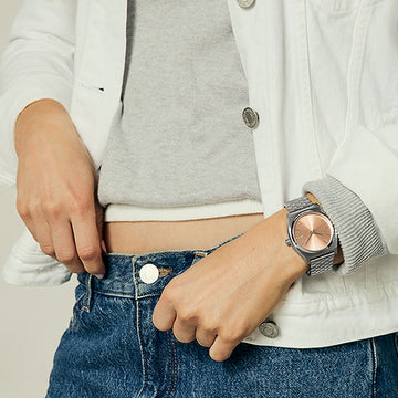 Nixon Time Teller Watch - Silver/Coral