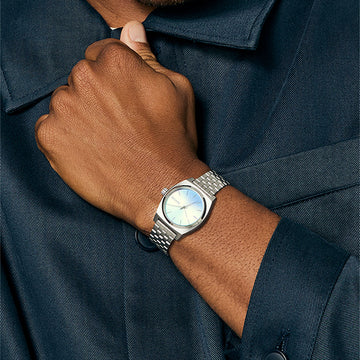 Nixon Time Teller Solar Watch - Silver/Snow