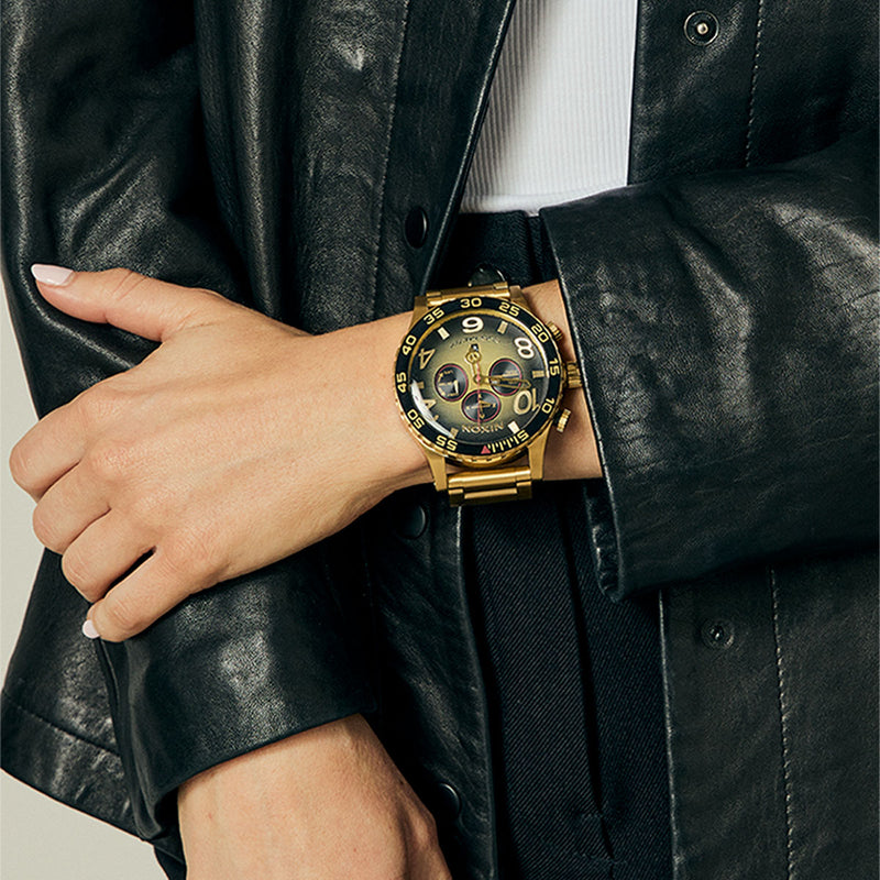 Nixon 51-30 Chrono Watch - 4th Dim Gold/Black