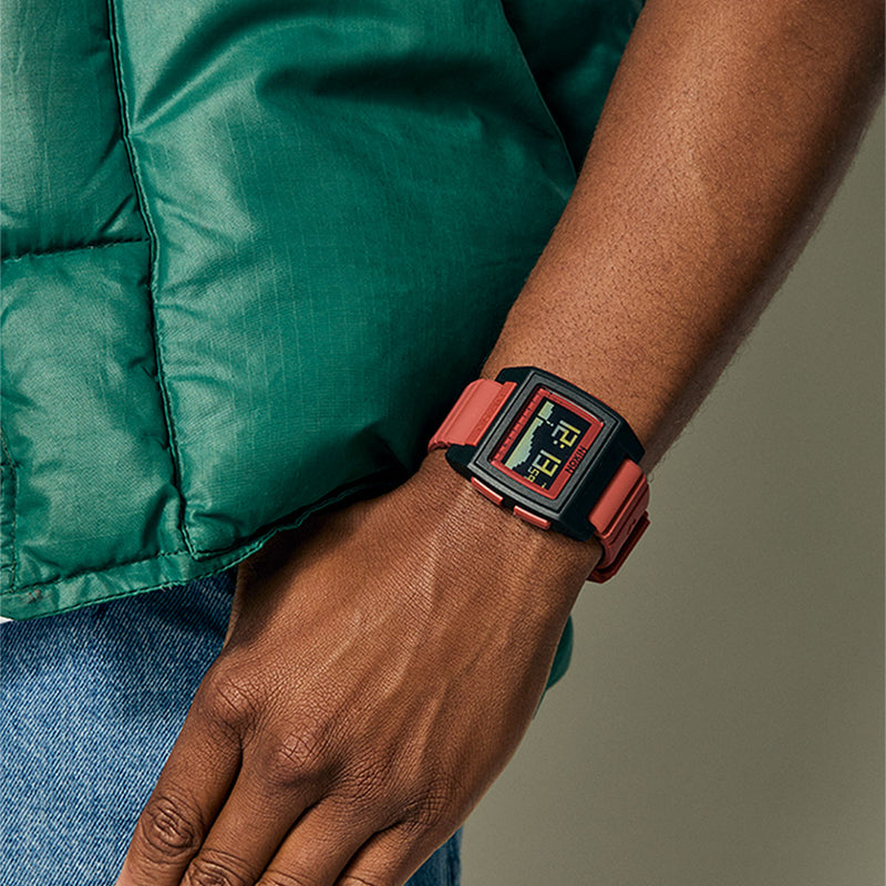 Nixon Base Tide Pro Watch - Black/Hot Sauce