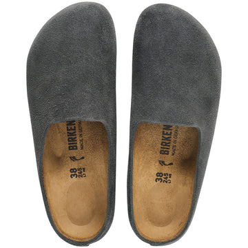 Birkenstock Womens Amsterdam Wrapped Narrow Sandals - Charcoal Suede