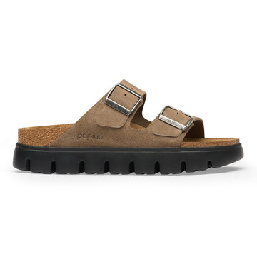 Birkenstock Womens Arizona Chunky Sandals Shoes - Grey Taupe Suede