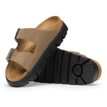 Birkenstock Womens Arizona Chunky Sandals Shoes - Grey Taupe Suede