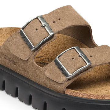 Birkenstock Womens Arizona Chunky Sandals Shoes - Grey Taupe Suede