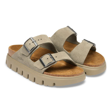 Birkenstock Womens Arizona Chunky Sandals Shoes - Taupe Suede