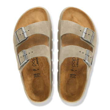 Birkenstock Womens Arizona Chunky Sandals Shoes - Taupe Suede