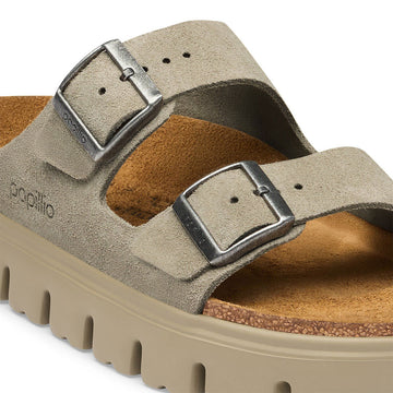 Birkenstock Womens Arizona Chunky Sandals Shoes - Taupe Suede