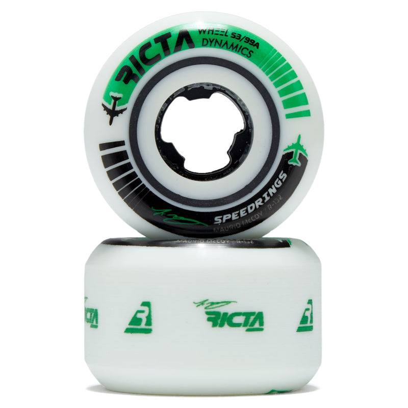 Ricta McCoy Speedrings 99a Wide Skateboard Wheels - White - 53mm