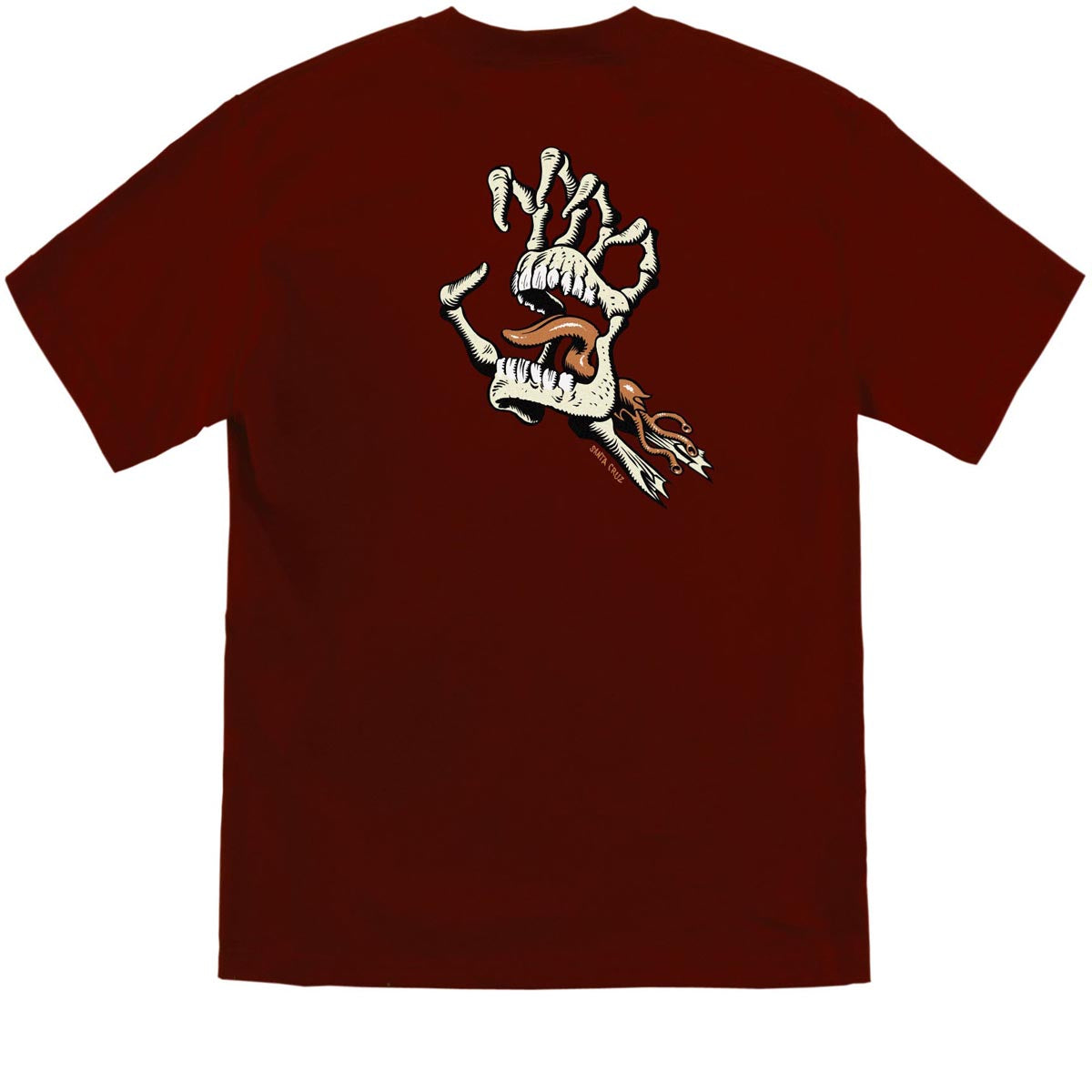 Santa Cruz Bone Hand Cruz T-Shirt - Burgundy image 1