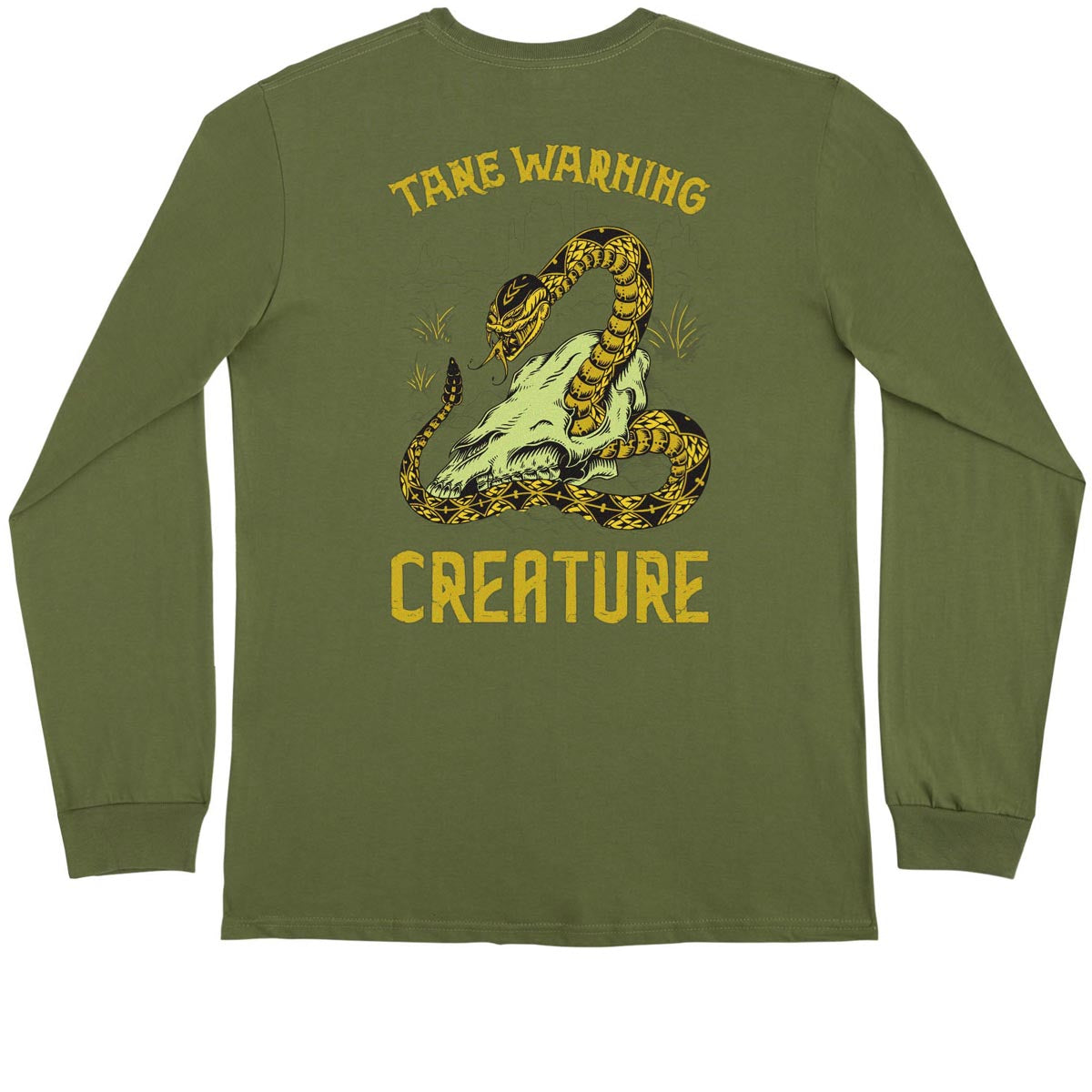 Creature Take Warning Long Sleeve T-Shirt - Eco Olive image 1