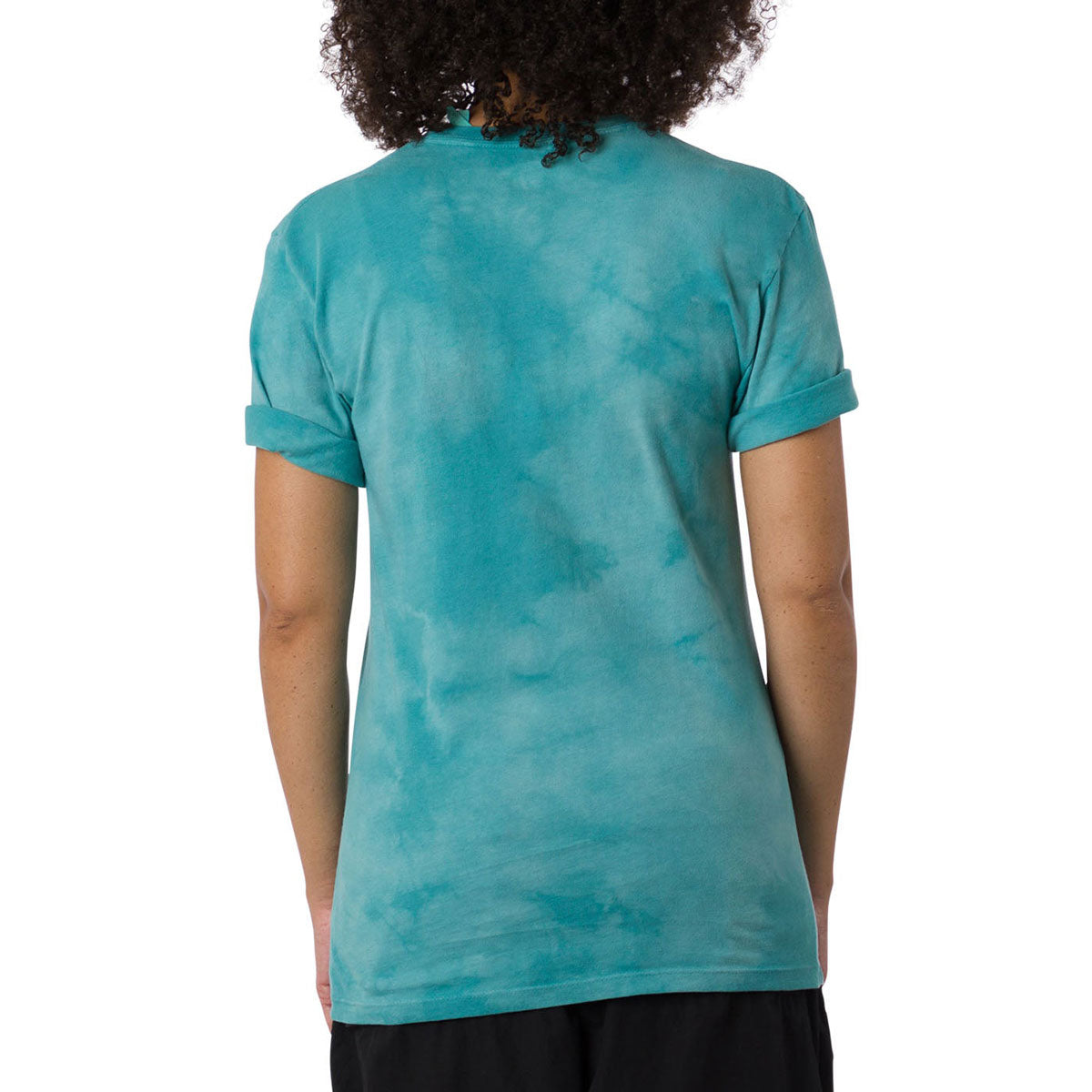 Santa Cruz Womens Asp Flores Dot Relaxed Crew T-Shirt - Jaded Blue Cloud Wash image 2