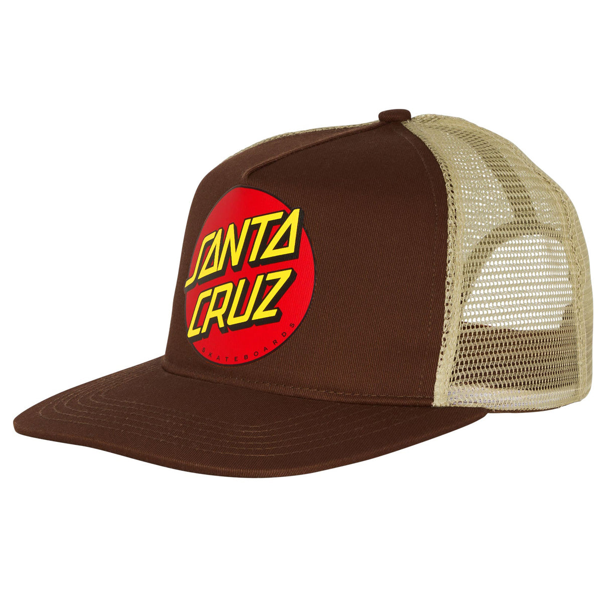 Santa Cruz Classic Dot Mesh Trucker Hat - Tan/Brown image 1