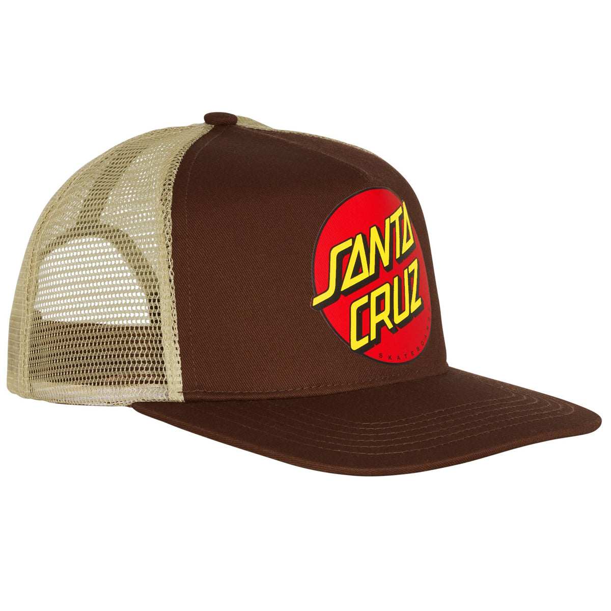 Santa Cruz Classic Dot Mesh Trucker Hat - Tan/Brown image 3