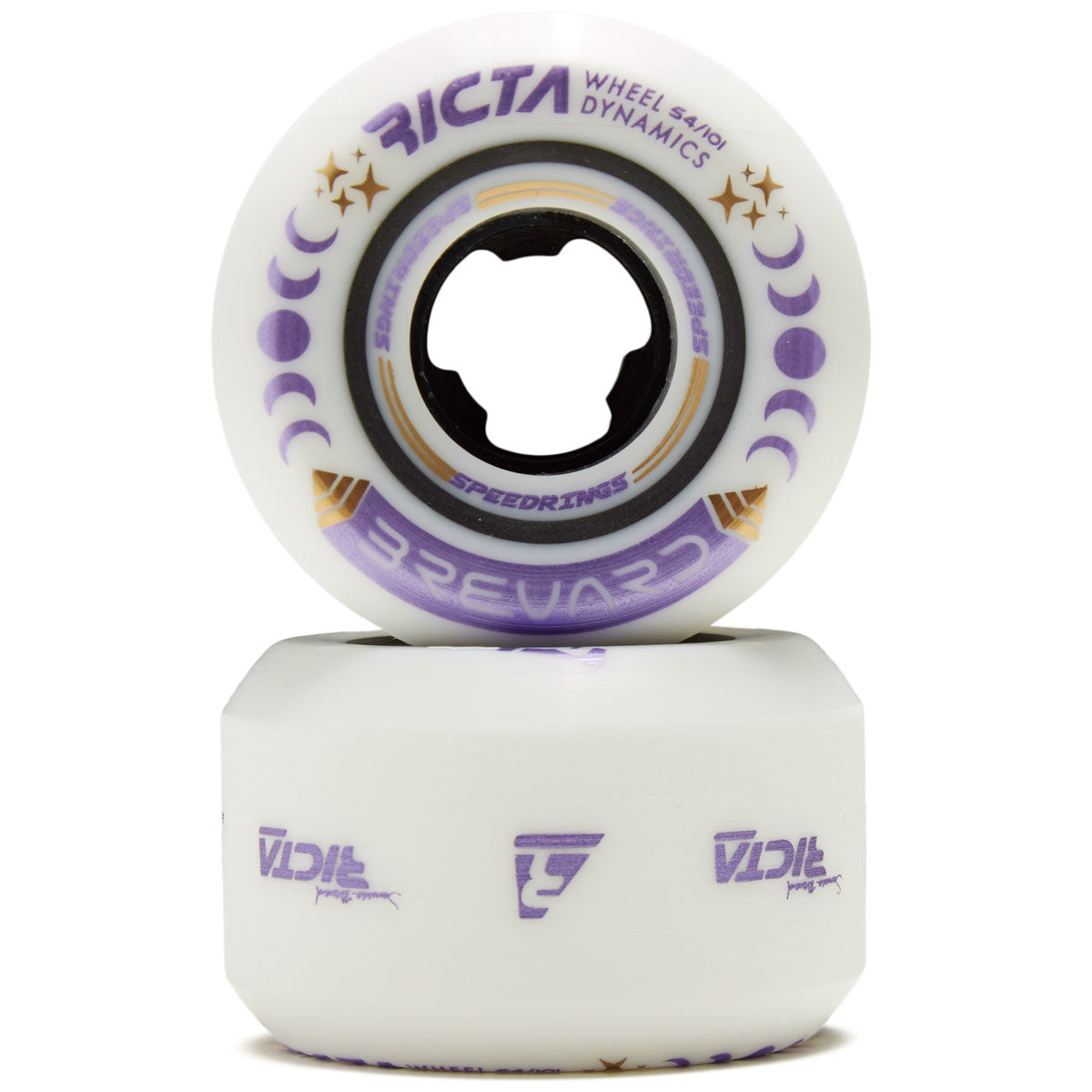 Ricta Brevard Speedrings Wide 101a Skateboard Wheels - White - 54mm image 2