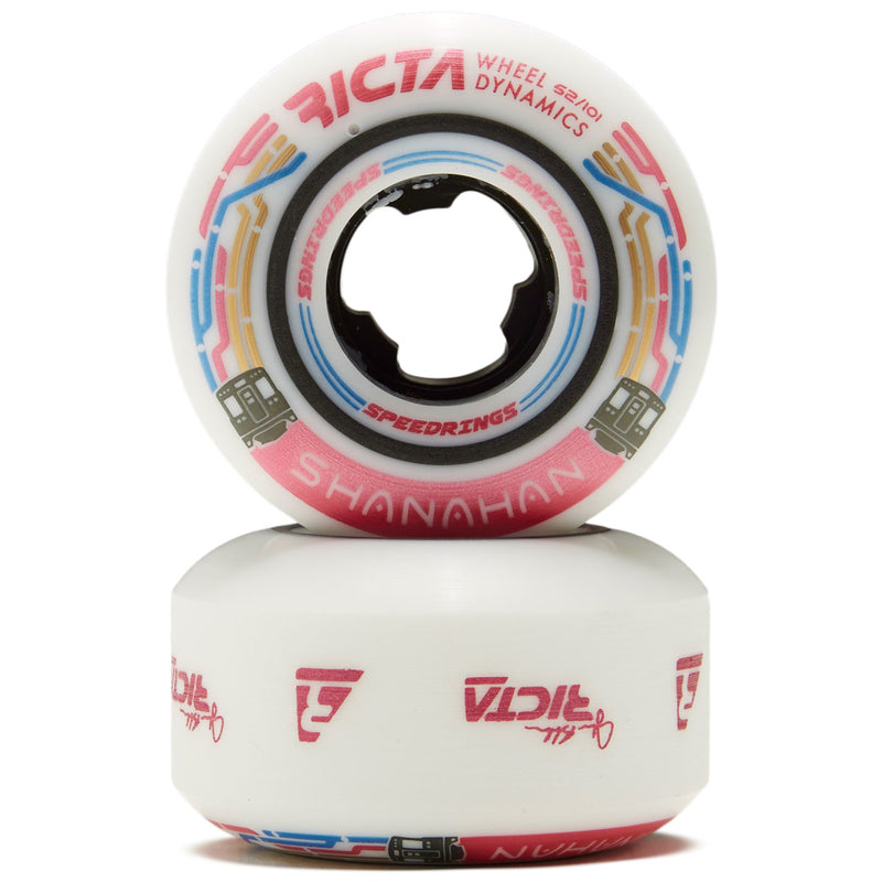 Ricta Shanahan Speedrings Slim 101a Skateboard Wheels - White - 52mm