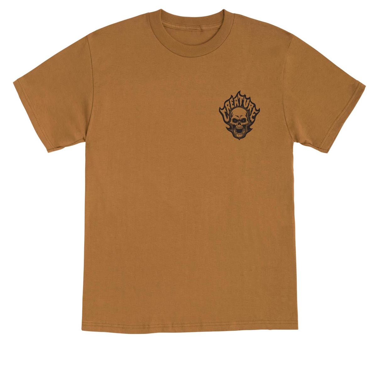 Creature Bonehead Flame T-Shirt - Brown Sugar image 1