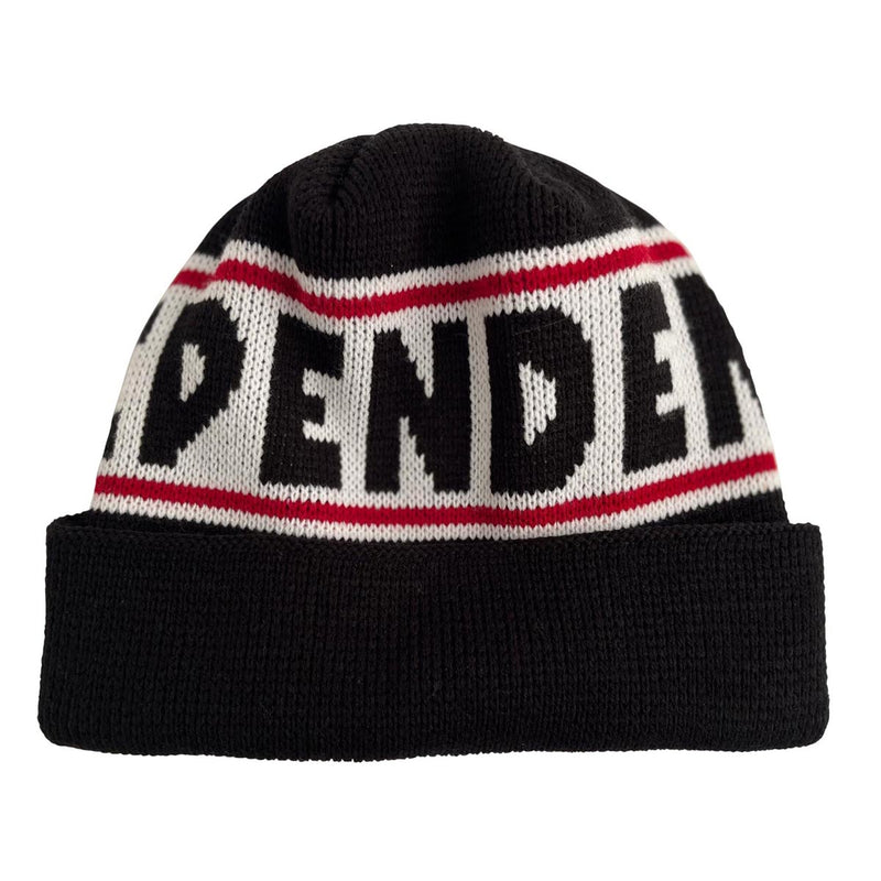 Independent Bar Logo Long Shoreman Beanie - Black/Red