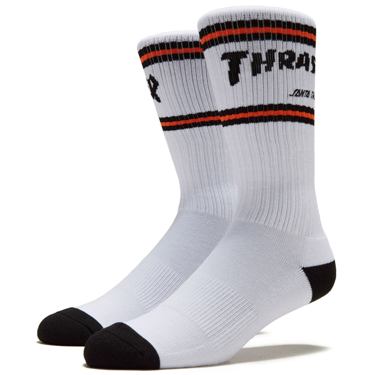 Santa Cruz x Thrasher SC Strip Socks - White image 1