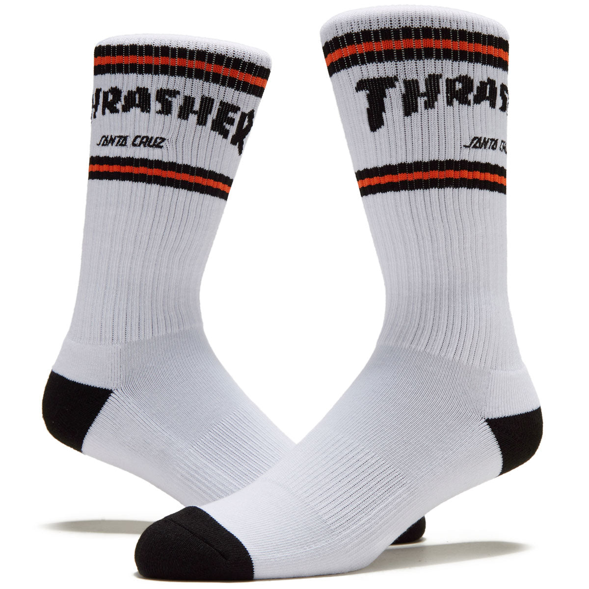 Santa Cruz x Thrasher SC Strip Socks - White image 2