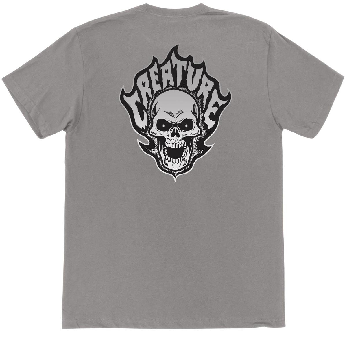 Creature Bonehead Flame T-Shirt - Medium Grey image 1