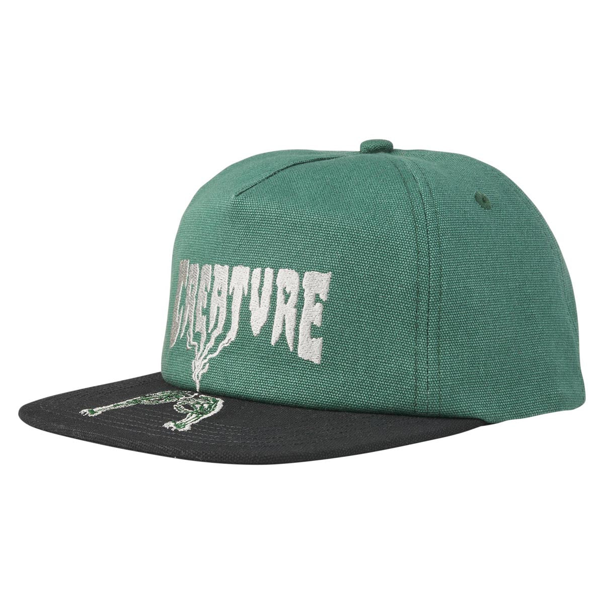 Creature Rolling In The Grave Snapback Hat - Dark Green/Black image 1