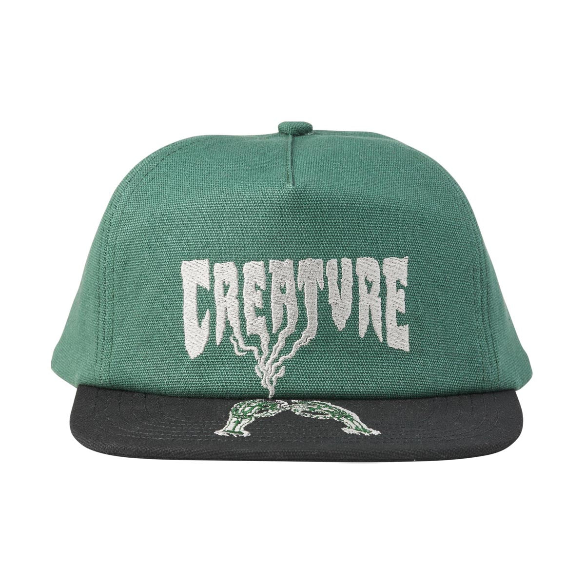 Creature Rolling In The Grave Snapback Hat - Dark Green/Black image 2